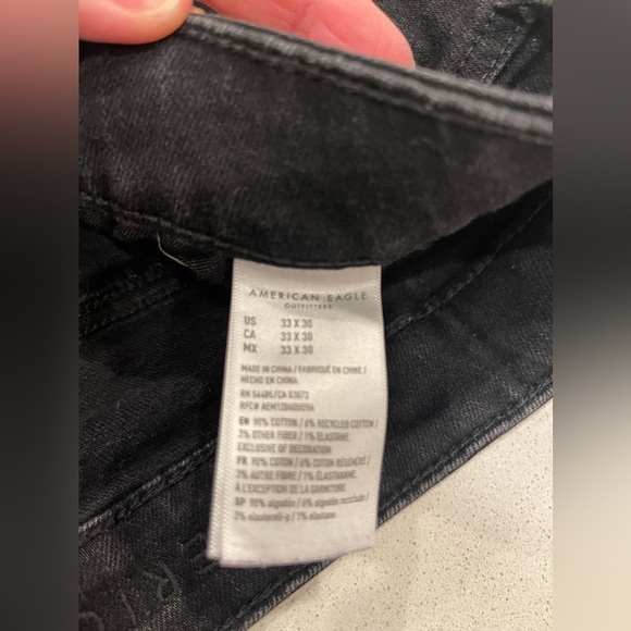 American Eagle Mens Air Flex Black Jeans Size: 33x30 Preloved Great Condition - Picture 3 of 7